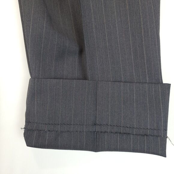 Jos A Bank Gordon 2PC Pant Suit Mens 44R Gray Striped Wool Signature Collection - Picture 8 of 16